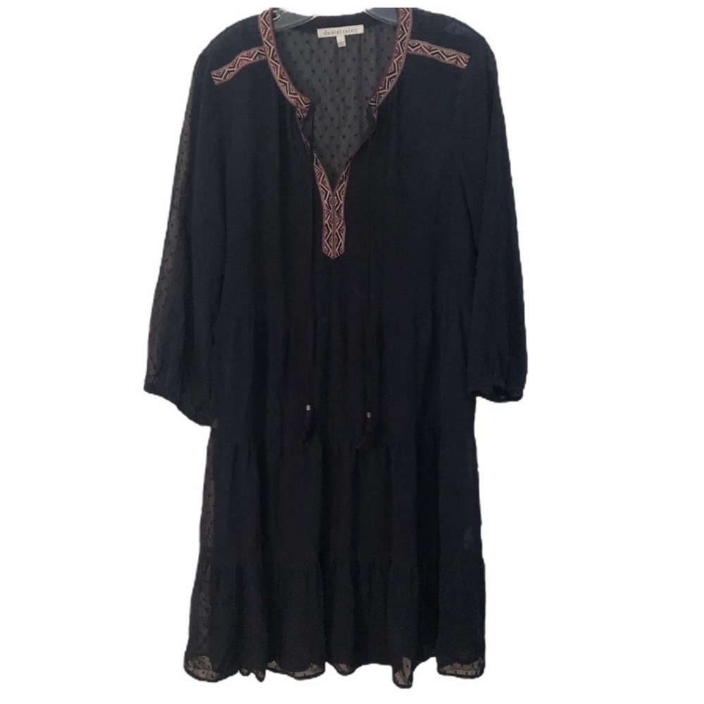 Daniel Rainn Dress Swiss dot textured tier…